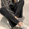 Jeans de Cintura Alta con Abertura Delantera para Mujer, Ajustados, Negros, con Abertura, Pierna Ancha Suelta, Pantalones de Pierna Ancha con Abertura Colgante