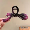 Advanced Sense Gradient Ribbon Bow Grab Clip Grande Headwear Disco Cabelo Back Head Shark Clip Acrílico Acessórios para o cabelo para mulheres