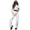 211284 otoño e invierno Nuevo europeo y americano color liso cremallera doble bolsa cordón manga larga top moda conjunto de pantalones casuales mujer
