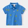 Camisa Polo Infantil de Manga Curta 2026 Novo Estilo Coreano Desenho Animado Estampado Integral Manga Curta Bebê Gola Polo Atacado