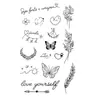 Pegatina de Tatuaje Impermeable de Flor de Mariposa Fresca y Hierba Transfronteriza Elemento de Mariposa Impermeable Larga Duración Suave Nicho Tatuaje Temporal