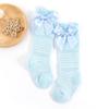 Calcetines de Malla para Niños Verano Delgados de Malla Rayas Horizontales Calcetines Antimosquitos Color Puro Lazo Versátiles Calcetines de Media Caña para Bebé