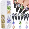 Nuevos productos semiacabados de joyería para uñas de diamante de pelo Súper Brillante Corazón Torcido Diamante rectangular bola de diamante hecha a mano Traje de diamantes para uñas de perla