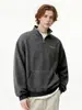 Sudadera Retro Americana de Raya Gruesa con Cuello Alto Otoño/Invierno Media Cremallera Oversize Pulóver Marca de Moda Chaqueta con Cuello Solapa