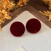 Brincos Redondos com Tachas de Veludo Tecido Agulha de Prata, Brincos de Nicho Simples e de Alto Padrão, Acessórios de Orelha Versáteis para Personalidade Fashion Venda por Atacado para Mulheres