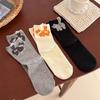 Calcetines Lindos de Verano 2025 Dibujos Animados para Mujer Calcetines de Media Pantorrilla Huevo de Gato Tridimensional Ins Calcetines de Moda Calcetines de Pareja Universitarios