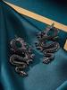 Aretes Tótem de Dragón Medio vintage Aretes Exagerados Exquisitos Sentido de Alta Gama Nicho Moda Nacional Aretes Vintage Mujer