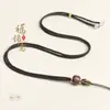 Collar Trenzado Hecho a Mano con Patrón de Nube Fina, Cordón Ajustable, Colgante de Jade, Joyería para Hombres y Mujeres, Venta al por Mayor