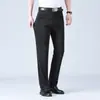 Calça Social Masculina Elástica de Corte Reto Slim Fit para Primavera e Verão, Calça Masculina Fina Casual de Negócios Formal