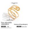 Diseño Transfronterizo Silencioso Sentido de Diseño Estilo Muy Simple Anillo Ajustable de Apertura Doble Hueca de Acero Inoxidable y Oro de 18K Tipo Clip para Papel