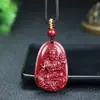 Pendente de Cinábrio de Suprimento Vivo Constelação de Serpente Divindade Guardiã Pedra de Areia Roxa Natural Buda do Ano de Nascimento Pendente