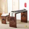 Mesa y Taburete de Madera Maciza para Guqin, Mesa de Resonancia, Mesa Zen de Caligrafía de Nuevo Estilo Chino, Mesa de Cultura Tradicional China, Mesa para Copiar Escrituras y Caligrafía, Mesa y Taburete para Guzheng