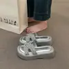 Pantuflas Versátiles de Suela Gruesa para Mujer 2026 Nueva Moda de Verano Sandalias de Playa de Hada con Pedrería Zapatillas Elegantes de Estilo Francés