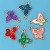 Nuevos Accesorios Creativos de Joyería DIY Mariposa de Dibujos Animados Aleación de Aceite Goteante Colgante de Pulsera Colgante Pequeño Venta al por Mayor