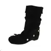 Botines de Tobillo de Gamuza con Lazo Redondo para Mujer, Aumentadores de Altura, Zapatos Mary Jane, Botas Apilables, Botas Vaqueras de Doble Uso, Novedad Verano 2026