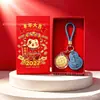 Chaveiro Pingente Dourado do Ano da Ovelha com Decoração em Folha de Ouro Conjunto em Caixa de Presente Personalizado para Negócios Presente Personalizado Atacado
