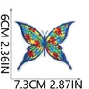 Tela Bordada Temática Autismo Pegatinas Computadora de Palma Etiquetas Bordadas Mariposa de Dibujos Animados Corazón Parche Pegatinas Planchado Mayoreo