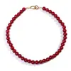 Collar de Cadena de Ágata Roja Natural para Mujer, Versátil, Gama Alta, Lujo Ligero, Elegante, Accesorio de Cadena Larga para Suéter de Otoño e Invierno