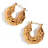 Moda Europea y Americana Pendientes Sencillos Personalizados Joyería Acero Inoxidable Chapado en Oro de 18K Forma de Neumático Estéreo Hueco Pendientes