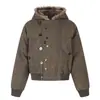Chaqueta Corta de Algodón con Solapa Retro Americana para Hombre y Mujer Otoño Invierno Nueva Gruesa Cálida Holgada Casual Versátil Abrigo de Algodón Ropa de Abrigo