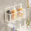 Estante para Cepillos de Dientes Estante a Prueba de Polvo para Pasta de Dientes Montado en la Pared del Baño Sin Taladro Estante de Almacenamiento para Cepillos de Dientes Vasos de Enjuague Bucal Artículos de Tocador