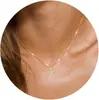 Colar com Pingente de Letra em Aço Inoxidável Transfronteiriço Europeu e Americano Moda Feminina Pingente de Letra Inicial em Formato de Coração Corrente de Caixa Joias