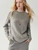 ¡Conjunto de alta calidad! Nueva colección de otoño e invierno: suéter de punto de cachemira para mujer con cuello redondo y un borde de flecos en la parte delantera