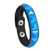 16 Modelos Personalidade Punk Europeia Americana Estilo de Rua Cool Boate Escuro Colorido Rebite Quadrado Combinação de Couro Pulseira para Casais