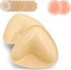 Almohadilla Triangular de Pecho Cepillada de Doble Cara con Forma de V para Push-Up Engrosada Expansión Exterior Pequeña Aumento de Senos Bikini Almohadilla Adhesiva para el Pecho