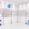 Estante de Exhibición para Tienda de Ropa Acero Inoxidable Plateado de Pie Doble Capa Ajustable de Tres Niveles Colgador de Ropa para Tienda de Ropa Infantil con Ruedas