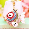 Llavero de Coche Colección de Peces Incrustado de Diamantes Metal Lindo Colgante para Bolso de Mujer Anillo de Llavero Pequeño Regalo con un Símbolo de Prosperidad
