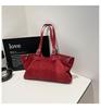 Bolsa Tote Estilo Retrô Grande Capacidade Bolsa de Mão Feminina Outono e Inverno 2025 Nova Camurça Casual Bolsa de Ombro para o Dia a Dia