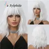 Peruca Nova Amazon Cabelo Longo Cacheado Peruca Cosplay Peruca Colorida de Espiga Peruca para Festa de Halloween