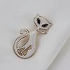 Broche corsage de zorro vintage con incrustaciones de esmalte