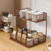 Organizador de Bolsitas de Té para Snacks de Escritorio, Taza de Agua, Estante de Almacenamiento para Cafetera de Escritorio, Cajón Tipo Caja de Almacenamiento para Encimera de Mesa de Comedor