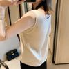 Camisola de Seda Falsa com Decote U para Primavera e Verão Feminina, Solta e Estilosa, Peça Externa Sexy de Cetim, Camada Base Fina para Ternos
