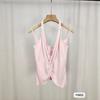 Camisola de Encaje Patchwork Estilo Chica Picante Deseo Puro para Mujer Verano 2026 Nicho Fruncido Retorcido Ajustado Top Corto