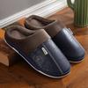 Zapatillas de algodón impermeables de piel sintética para el hogar, para otoño e invierno, para hombre y mujer, de felpa de algodón, gruesas