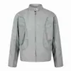 Yidao Vintage 2026 Outono Novo Americano Oversized Desconstruído Patchwork Solto Zíper clanft Jaqueta Cropped Masculina
