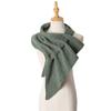 Nuevo Bufanda Triangular de Punto de Hilo Hueco de Color Sólido para Comercio Exterior para Mujer, Estilo Europeo y Americano, Otoño e Invierno, Calentador de Cuello de Tacto de Alta Gama