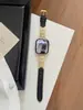 Conector de Cobre com Pérolas e Renda Pulseira de Relógio de Couro Genuíno com Padrão de Crocodilo Adequado para Apple Watch iwatch 1ª 2ª 11/10 Ultra