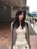 Suéter Cardigan de Malha Manga Longa com Bolinhas NEOTC Outono Café de Arroz Estilo Coreano Feminino Doce para o Dia a Dia