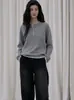 Suéter de punto trenzado de lana de manga larga para mujer de otoño con cuello semiabierto, perfecto como capa interior