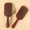 Peine de Madera de Sándalo Grande con Diseño de Dragón y Fénix Peine con Cojín de Aire Peine de Madera Maciza con Bolsa de Aire Peine Pequeño Exquisito para Niñas Peine Masajeador de Cabeza Peine para Meridianos del Cuero Cabelludo