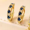 1 Par de Aretes Nuevos Estilo Coreano Ins con Aros Completos de Diamante, Versátiles para el Trabajo, Elegantes Aretes Chapados en Oro, Suministro de Joyería