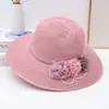 Sombrero de Verano con Ala Ancha para Mujer, Protección Solar, Sombrero de Paja con Lazo, Elegante Sombrero de Paja Transpirable con Ala Ancha para Vacaciones en la Playa