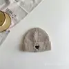 Chapéu de Lã Tricotado Infantil Estilo Coreano Urso Bordado Quente para Bebê Fofo Tendência Versátil Outono e Inverno Chapéu Novo