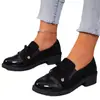 Zapatos de Salón Individuales de Moda para Mujer 2026 Nuevo Estilo Zapatos de Trabajo Primavera y Otoño Zapatos de Tacón Grueso con Lazo Comercio Exterior Talla Grande Zapatos Europeos y Americanos para Mujer