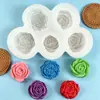 Molde de Silicona para Vela Perfumada Flor de Rosa Peonía Molde para Yeso Aroma Difusor Piedra Adorno DIY Flor