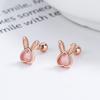 Pendientes de tuerca con forma de conejo de plata de ley 925 para mujer, nuevos pendientes de tuerca con forma de hueso que combinan con todo, estilo sencillo, joyería de alta calidad para las orejas.